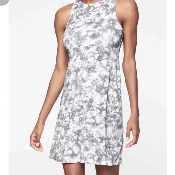 Athleta Gray White Santorini Thera Sleeveless Dress XS - Picture 9 of 9
